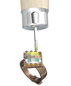 A bezel roller closing the setting